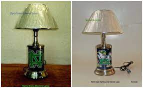 Virginia tech hokies tiffany table lamp. Notre Dame Desk Lamp Official Team Graphics Silver Polished Stainless Lamp Shade Attaches To Lamp Any Size Bulb Can Be Used Lamp Bulb Mason Jar Lamp