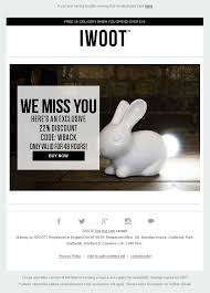 We Miss You Email From Iwoot With Welcome Back Coupon Code When You Return To The Site Em Email Marketing Design Email Design Inspiration Engagement Emails
