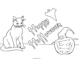 Ghosts, cobweb, pumpkins, spider web, witch hat, spell book, vampire. Free Printable Cat Coloring Pages For Kids
