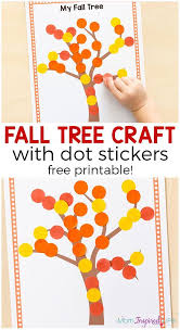 Fall Tree Craft With Dot Stickers Toddler Art Projects Fall Crafts For Toddlers Preschool Crafts