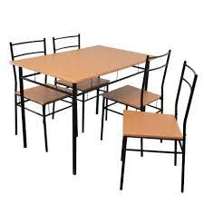 Harbour Housewares 5 Piece Kitchen Dining Table Chairs Set Black Interior Kursi Meja