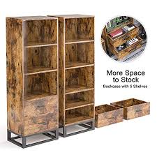 L shaped bookcase in diy. Ironck Industrial Bookcase With Drawers 3 Tier Small Book Case For Living Room Office Library Storage Cabinet For Books Photos Decorations Industrial Brown Pricepulse