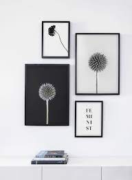 This Cool Black And White Gallery Wall Is Made Of Modern Botanical Photo Art Prints Combin Minimalist Wall Art Black And White Wall Art Scandinavian Wall Decor