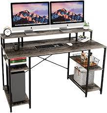 Check spelling or type a new query. Amazon Com Bestier Computer Desk With Monitor Shelf 55 Inches Home Office Desk With Open Storage Shelves Writing Gaming Study Table Workstation For Small Space Gray Home Kitchen