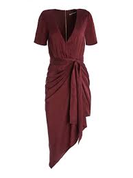 Alice Olivia Alana Draped Cocktail Dress Wine 0 Dresses Ladies Dress Design Draped Dress