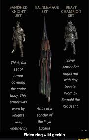 BANISHED KNIGHT SET Thick, full set of armor covering the entire body. This  armor was worn