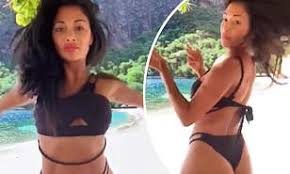 By georgia simcox for mailonline. Nicole Scherzinger Flaunts Her Incredible Figure In A Thong Bikini As She Showcases Her Dance Moves Daily Mail Online