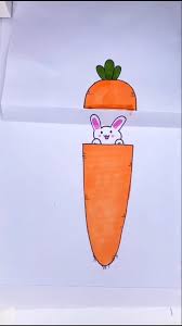 Drawing Tutorial Rabbit Hiding In A Carrot Video In 2020 Drawing Tutorial Art Drawings For Kids Drawings