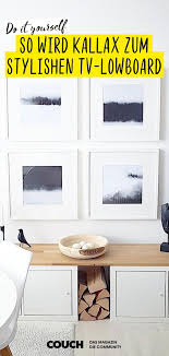 Ikea Hack 3 Kallax Wird Zum Stylishen Tv Lowboard Lowboard Ikea Lowboard Tv Lowboard