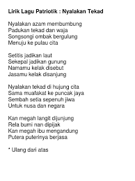 Nyanyian lagu nyalakan tekad sempena penyerahan watikah pelantikan pengawas 2019. Lirik Lagu Nyalakan Tekad
