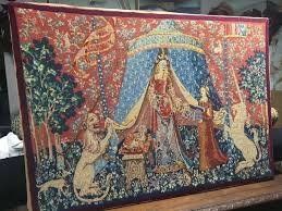 Romance tapestry wall hanging form decoration for room 2 sizes. Vintage X Large Hand Made Needlepoint Tapestry Lady With Unicorn Finished 395 00 2021 Anti Ka