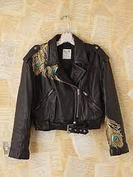 Free People Vintage Wild Unknown Hand Painted Leather Jacket Painted Leather Jacket Custom Leather Jackets Painting Leather