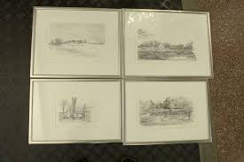 Litografier, 4 st, Ann Marie Lamm, Stockholmsmotiv, signerade, ramens  innermått: 20x32