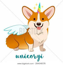 Shop hello welsh pembroke corgi puppy dog postcard created by alwaysdogs. Unicorn Corgi Dog Vector Photo Free Trial Bigstock