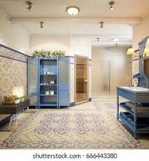 Bright, white and calming, this bathroom by stylist romi weinberg celebrates texture and the beauty of raw materials,. Rustic Provence Spanish Mediterranean Bathroom Wc Stock Illustration 666443380