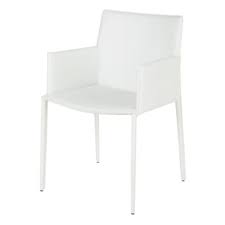 Mit sitzkissen leinen weiss 4251633125769. Stuhl Mit Armlehne Aus Lederfaserstoff Weiss Klint Maisons Du Monde