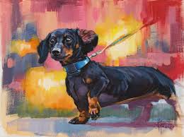 Please look at the gallery to see some of my paintings. Original Dachshund Dog Acrylic Painting Colorful Pet Portrait Modern Animal Wall Art Small Canvas Painting Nursery Painting Pet Loss Gift Painting By Anna Ivanova Saatchi Art