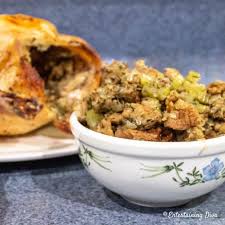 This Traditional Turkey Stuffing Recipe Made With Bread Onions Celery And Sage Is Delicious It Tas Turkey Stuffing Recipes Stuffing Recipes Turkey Stuffing