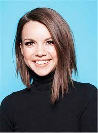 shoulder length hair smooth straight mid attractive natural synthetic lace front women wigs 12 inches asymmetrical haircut long styles bob haircuts and bangs for round face
