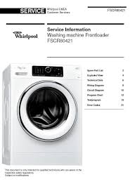 Whirlpool Fscr80421 Washing Machine Service Info Manual Washing Machine Service Whirlpool Washing Machine Whirlpool