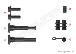 Replace worn or rusted caliper guide pins to keep calipers sliding freely. Caliper Guide Pin Repair Kit