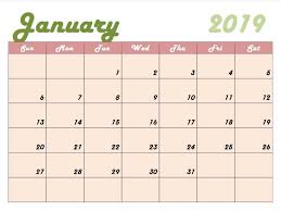 Cute January Calendar 2019 Cute Calendar 2019 Calendar Calendar