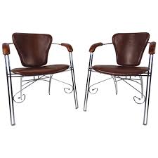 Vintage Modern Leather And Chrome Chairs Chrome Chair Vintage Leather Armchair Chair