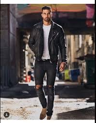 Men Black Fashion Biker Jackets Black Jackets With Zip Closure Biker Jackets For Men Leather Jacket Outfit Men Leather Jacket Men Mens Outfits