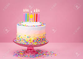 My first attempt at a katherine sabbath style drip cake. Colorful Birthday Cake With Sprinkles Over A Pink Background Stock Photo Picture And Royalty Free Image Image 62543113
