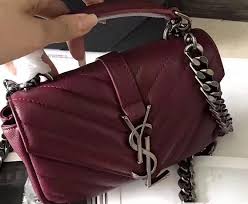 2018 Cheap Saint Laurent Small Monogram Matelasse College Bag Dark Red Chanel Handbags College Bags Bags