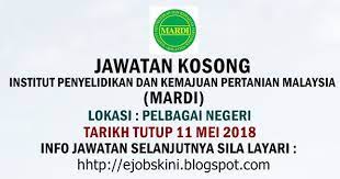 Vacancies are in pelawa for all. O Xrhsths Jawatan Kosong Sto Twitter Jawatan Kosong Institut Penyelidikan Dan Kemajuan Pertanian Malaysia Mardi 11 Mei 2018 Https T Co Xqcd9tzuri