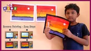 I hope you liked my video. Sunset Scenery Painting For Kids Scenery Cute766