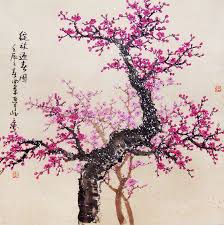 Gambar pemandangan taman bunga 24. Lukisan Pokok Bunga Sakura Cikimm Com