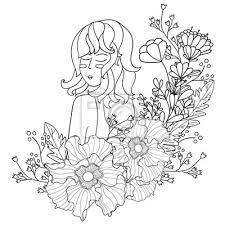 Maybe you would like to learn more about one of these? Obraz Ilustracja Wektora Czarno Bialej Kobiety Z Kwiatami Kolorowanki Na Wymiar Czarny Sztuka Piekno Redro Pl