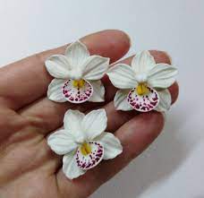 Earrings And Ring With Orchid Polymer Clay Jewelry Polymer Etsy Polymer Clay Flower Jewelry Polymer Clay Jewelry Polymer Clay Flowers