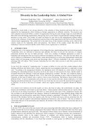 Pdf Diversity In The Leadership Style A Global View