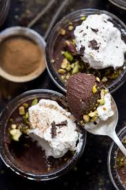 Mexican Chocolate Pots De Creme Dairy Free And Paleo This Paleo Dessert Is Perfectly Creamy And Topped With Crushed Pista Desserts Food Mexican Food Recipes