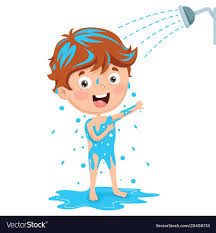 Kid Bathing Vector Image On Vectorstock Flashcards For Kids Christmas Arts And Crafts Kids