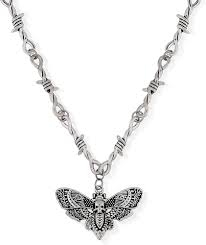 Amazon.com: Sacina Gothic Moth Necklace, Barbed Wire Necklace, Zinc Alloy  Moth Pendant, Gothic Necklace, Halloween Necklace, Christmas New Year  Jewelry Necklace for Women : Clothing, Shoes & Jewelry
