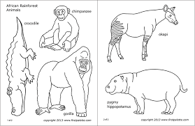 Coloring pages of rainforest animals. African Jungle Or Rainforest Animals Free Printable Templates Coloring Pages Firstpalette Com