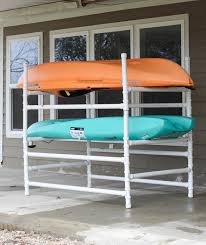 Pvc pipe outdoor kayak rack design. How To Build A Kayak Rack Out Of Pvc Diy Kayak Storage Rack Kayak Storage Kayak Rack Diy