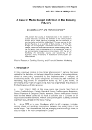 Est une agence de : Pdf A Case Of Media Budget Definition In The Banking Industry