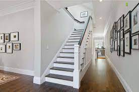 Can you recommend sw equivalents for benjamin moore's oyster shell and balboa mist? Balboa Mist Benjamin Moore Paint Traditional Staircase Perfect Paint Color House Design