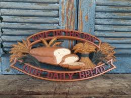Vintage Our Daily Bread Metal Wall Plaque
