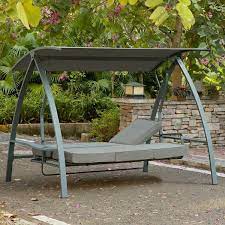 The arched canopy keeps rain and sun off you during an afternoon nap, while the gentle swing mechanism rocks you off. Marquette 3 Seat Daybed Porch Swing With Stand Diy Porch Swing Porch Swing With Stand Porch Swing