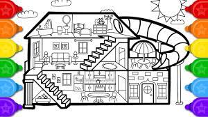 Top 20 free printable house coloring pages online. Glitter House Coloring And Drawing For Kids How To Draw A Glitter House Coloring Page Youtube