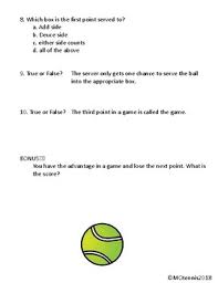 No matter how simple the math problem is, just seeing numbers and equations could send many people running for the hills. Beginner Tennis Quiz By Motennis Teachers Pay Teachers