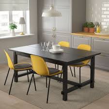 Nordviken Leifarne Dining Table And Chairs Black Light Olive Green 152 223x95 Cm Ikea Kitchen