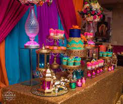 This exotic design comes with loud colour combination. Moroccan Birthday Party Ideas Photo 48 Of 53 Moroccan Party Moroccan Theme Party Arabian Nights Party