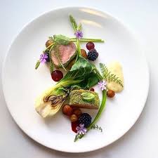 Herb Crusted Pork Loin With Bok Choy Wild Asparagus Spring Potatoes Cooked In Thyme Butter Silver Onion Puree Toasted Black Food Spring Dishes Food Plating